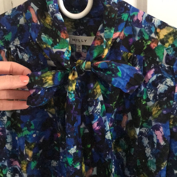 Stunning floral Milly blouse, like new! 100% silk! - Picture 5 of 6
